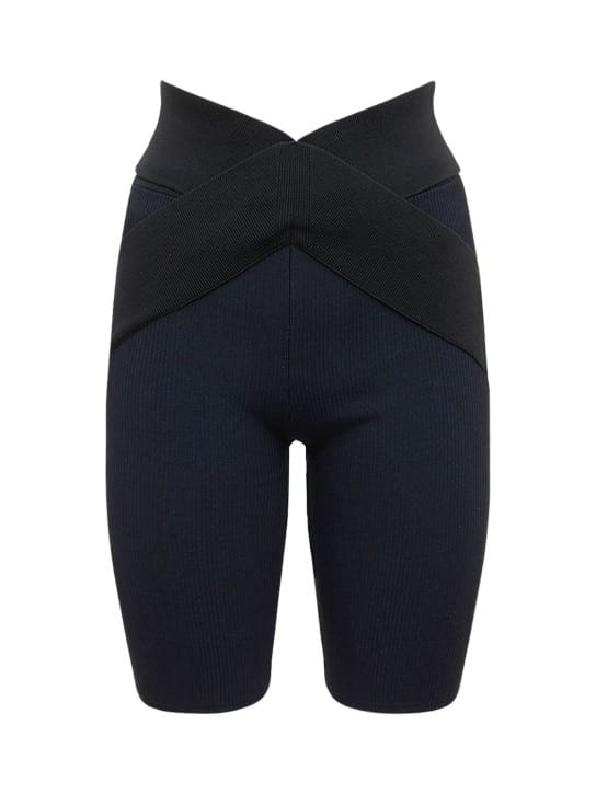 Dion Lee: 双色罗纹针织科技织物短裤