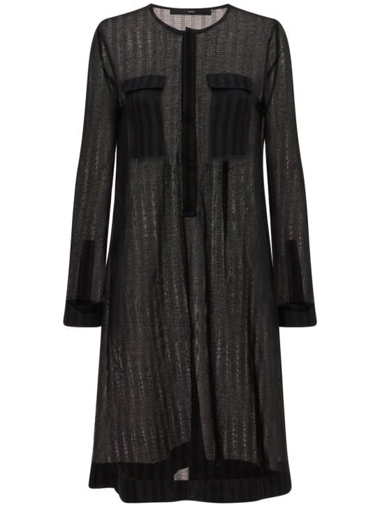 SAPIO: Semi-sheer striped shirt dress