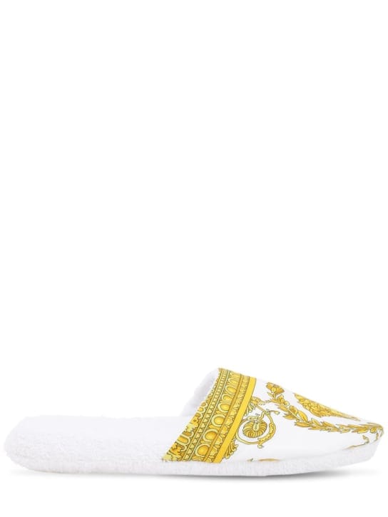 Versace: “BAROCCO & ROBE”纯棉拖鞋