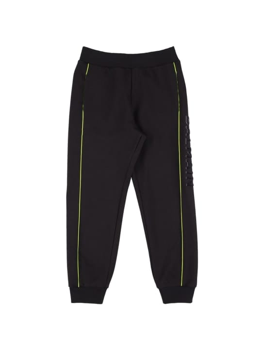 Balmain: Logo侧边带棉质运动裤