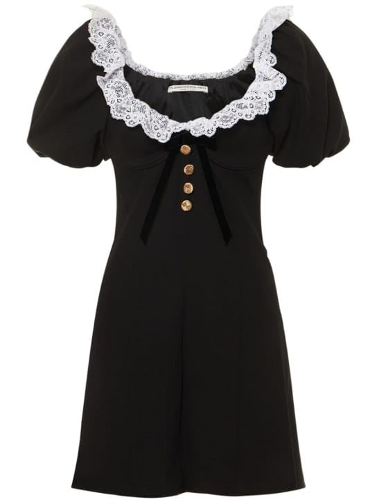 Alessandra Rich: Vestido corto de lana virgen