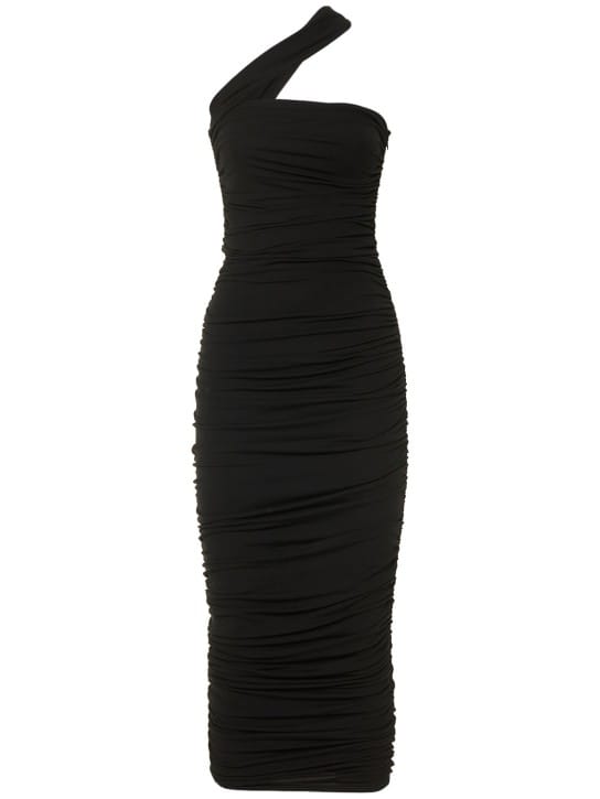 Michael Kors Collection: Ruched one-shoulder midi dress