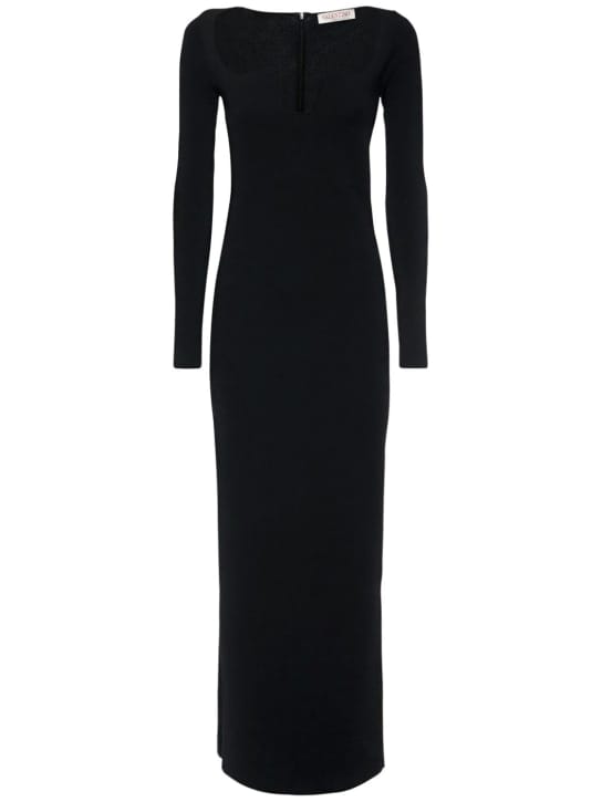 Valentino: Knit maxi dress with sweetheart neckline