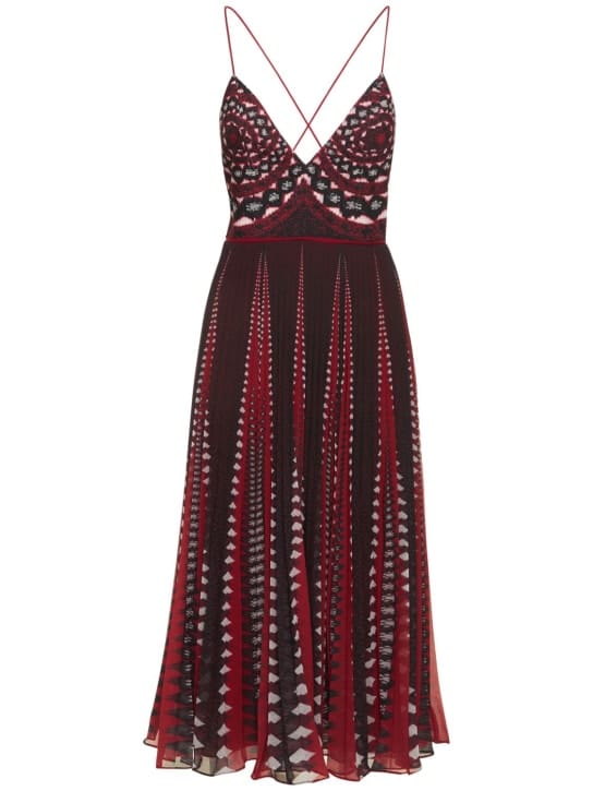 ALTUZARRA: Robe midi plissée à col V