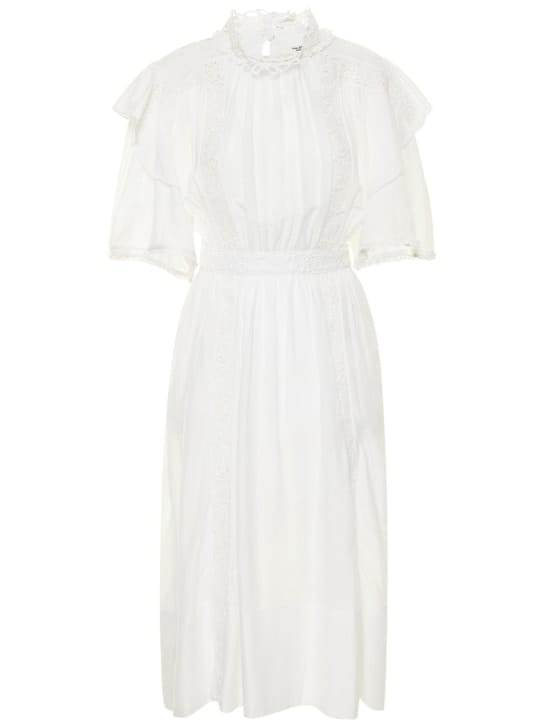 Marant Etoile: Baumwollkleid mit Spitzeneinsätzen