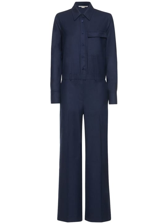 Stella McCartney: Casual羊毛法兰绒连身裤