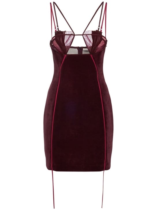Nensi Dojaka: Velvet mini dress with cut-outs