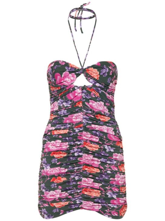 Magda Butrym: Ruched floral print mini dress