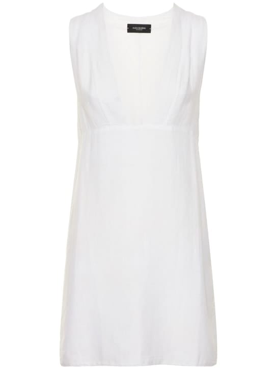 Alex Rivière Studio: Vestido corto evasé en mezcla de lino