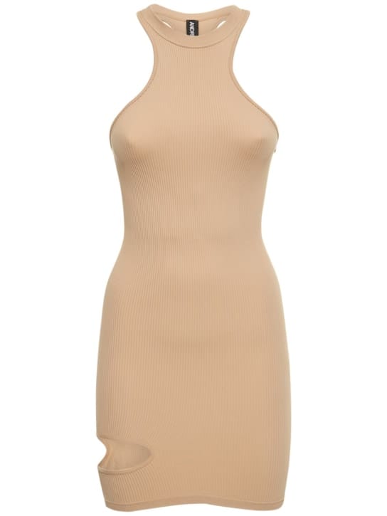 Andreadamo: Ribbed mini dress with cut-out