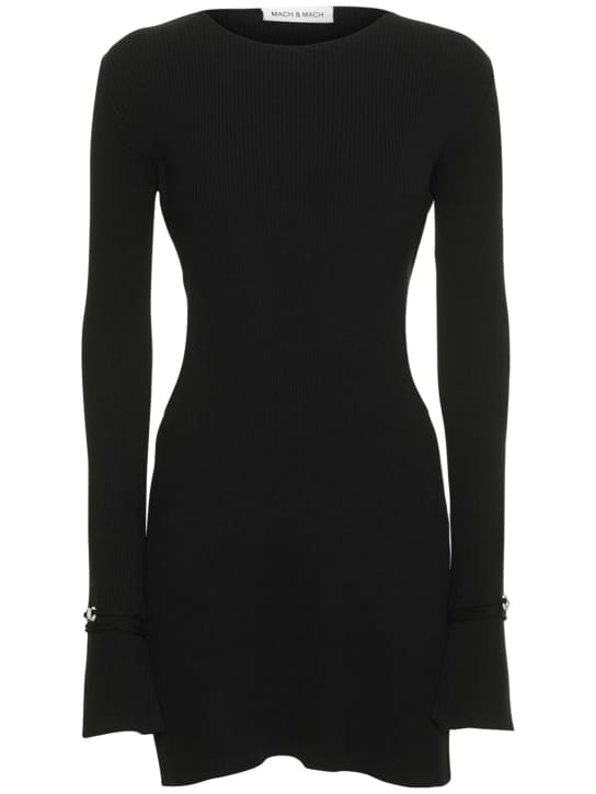 Mach & Mach: Robe courte en maille côtelée
