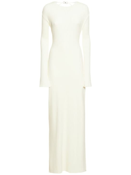 Mach & Mach: Long ribbed knit dress