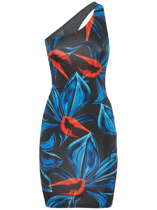 Louisa Ballou: Vestido corto asimétrico de punto