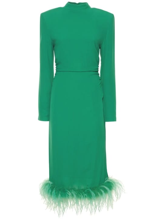 Giuseppe Di Morabito: Midi dress with feather trim