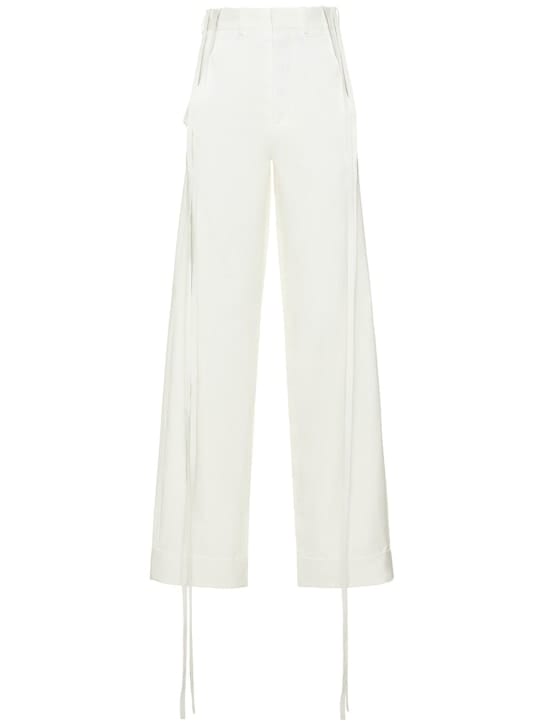 Ann Demeulemeester: Anneke蜡涂层棉质阔腿裤