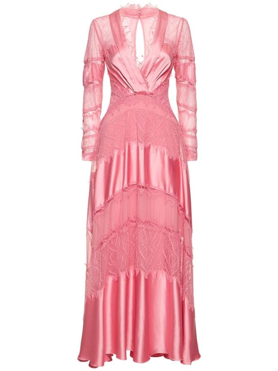 Zuhair Murad: Abito lungo in raso con pizzo