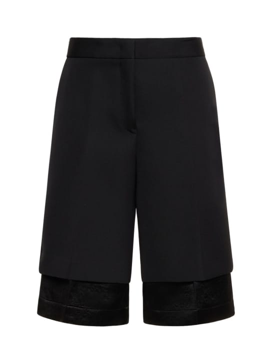 Jil Sander: 羊毛斜纹&绸缎百慕大短裤