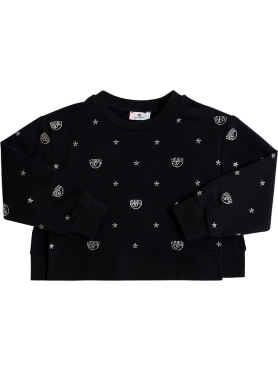 Chiara Ferragni: 装饰logo棉质卫衣