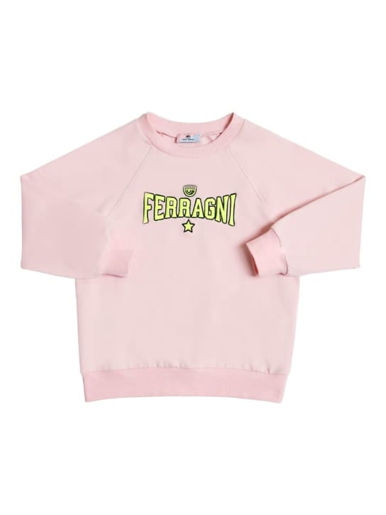 Chiara Ferragni: Logo刺绣棉质卫衣
