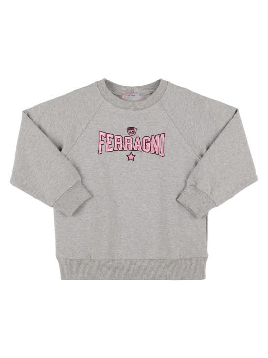 Chiara Ferragni: Logo刺绣棉质卫衣