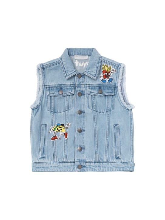 Stella McCartney Kids: 贴片有机棉牛仔马甲