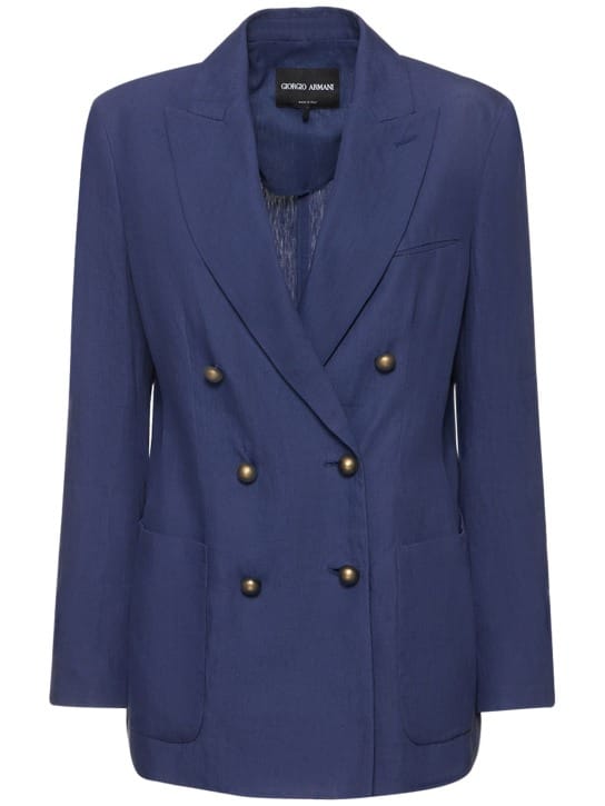 Giorgio Armani: 双排扣亚麻西服夹克