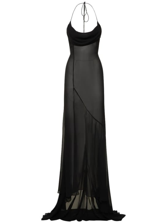 Alessandra Rich: Silk long dress with slit