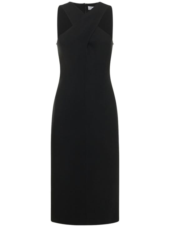 Michael Kors Collection: Wool midi dress with crossover neckline