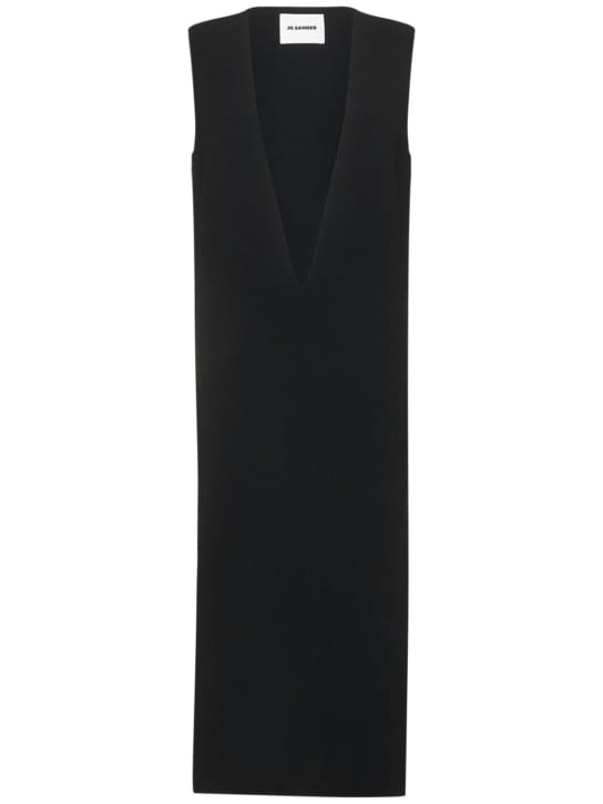Jil Sander: Vestido largo sin mangas con escote en V
