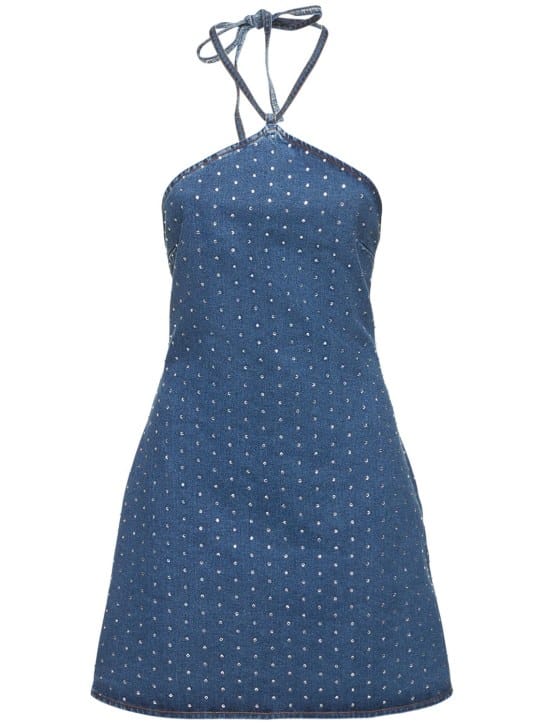 Giuseppe Di Morabito: Denim mini dress with crystals