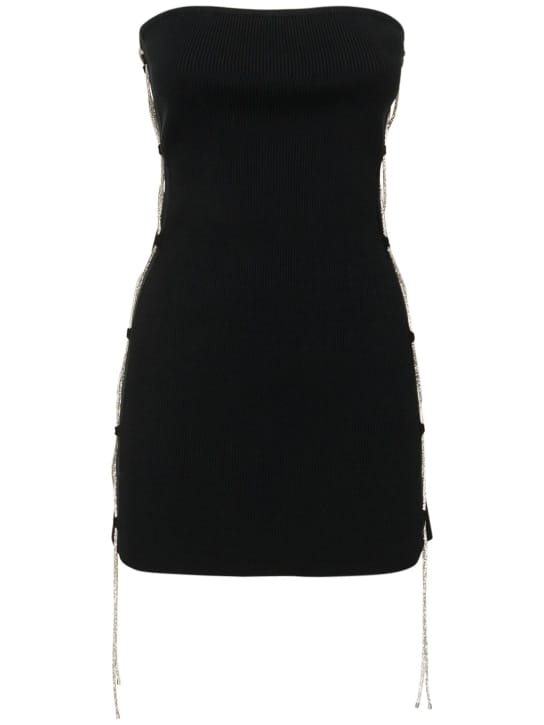 Giuseppe Di Morabito: Ribbed mini dress with crystals