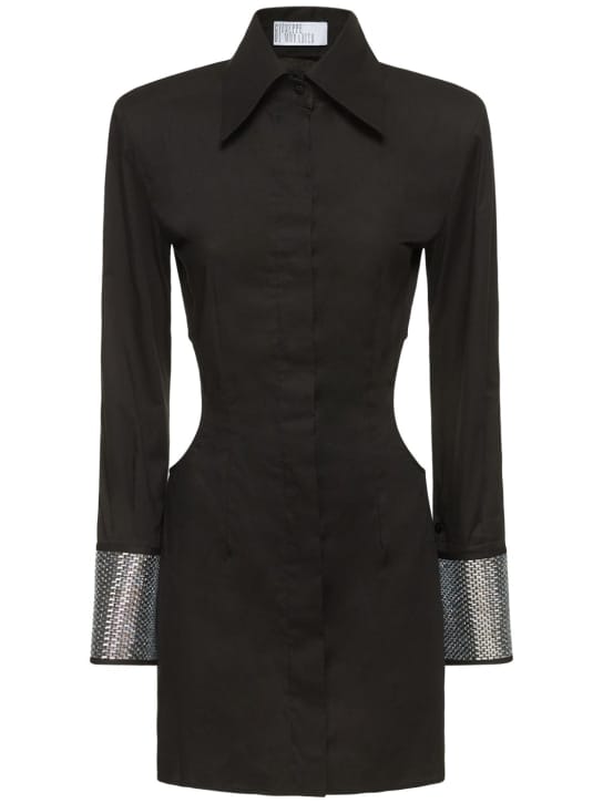 Giuseppe Di Morabito: Cotton shirt dress with crystals