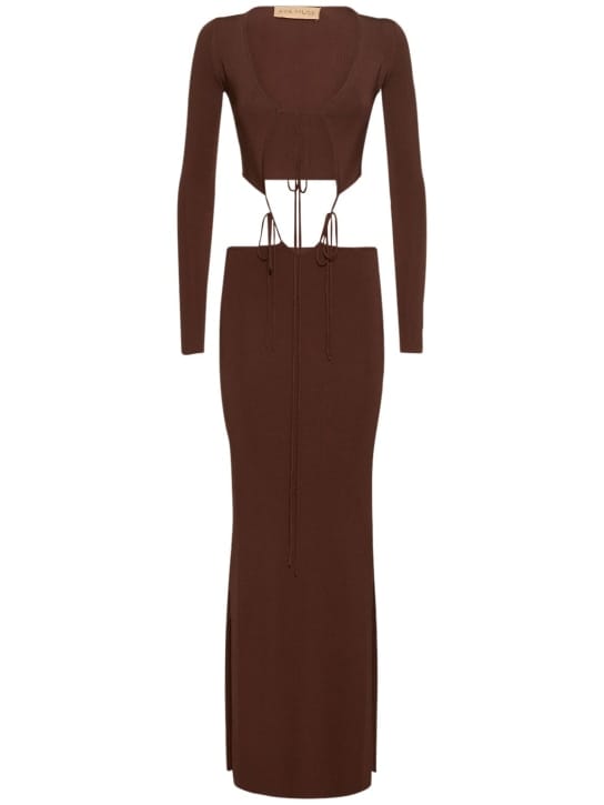 Aya Muse: Ribbed knit cut-out maxi dress