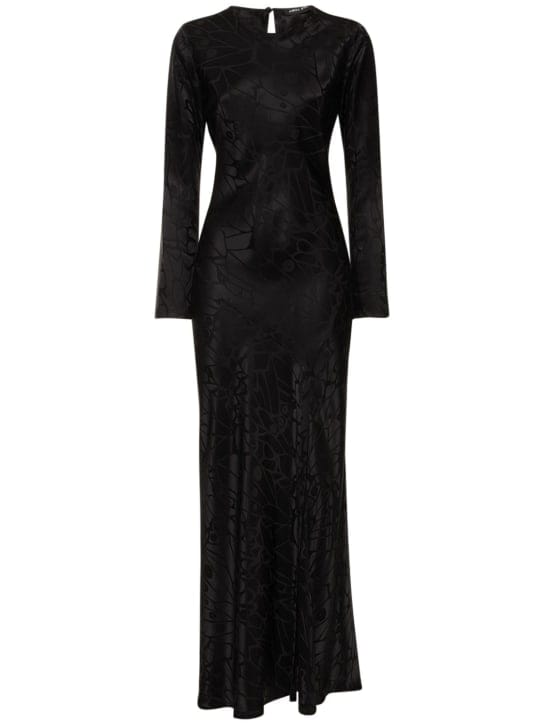ANINE BING: Vestido largo de jacquard de seda