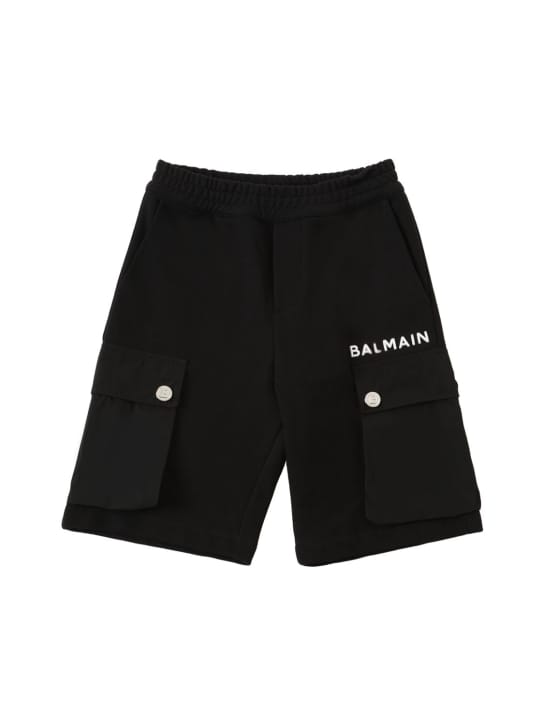 Balmain: Logo有机棉工装短裤