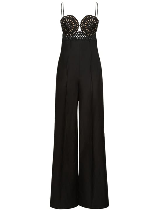 Stella McCartney: Mono en mezcla de lino con bordados