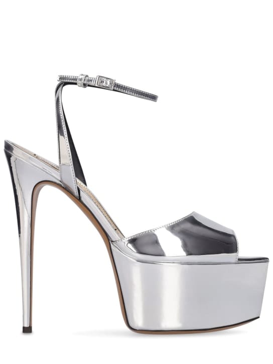 Alexandre Vauthier: 150毫米金属色仿皮凉鞋