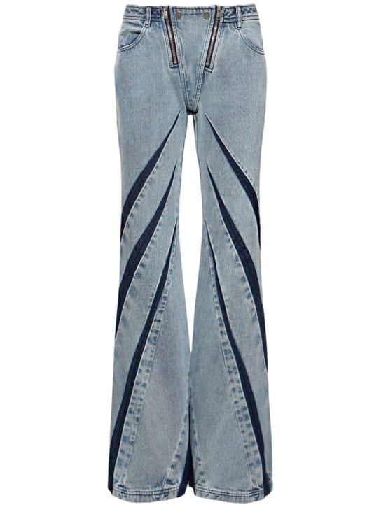 Dion Lee: 低腰拉链细节喇叭牛仔裤