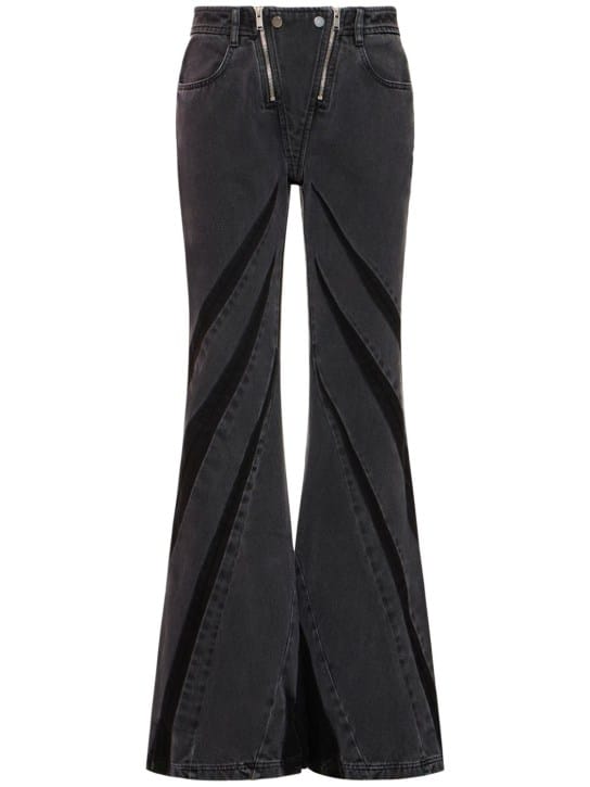 Dion Lee: 低腰拉链细节喇叭牛仔裤