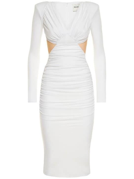 Roland Mouret: Vestido midi en punto con aberturas