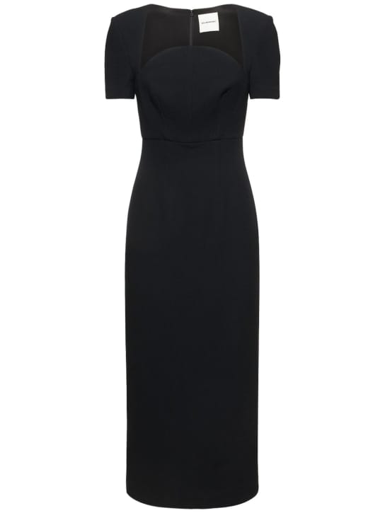 Roland Mouret: Moon羊毛绉纱迷笛连衣裙