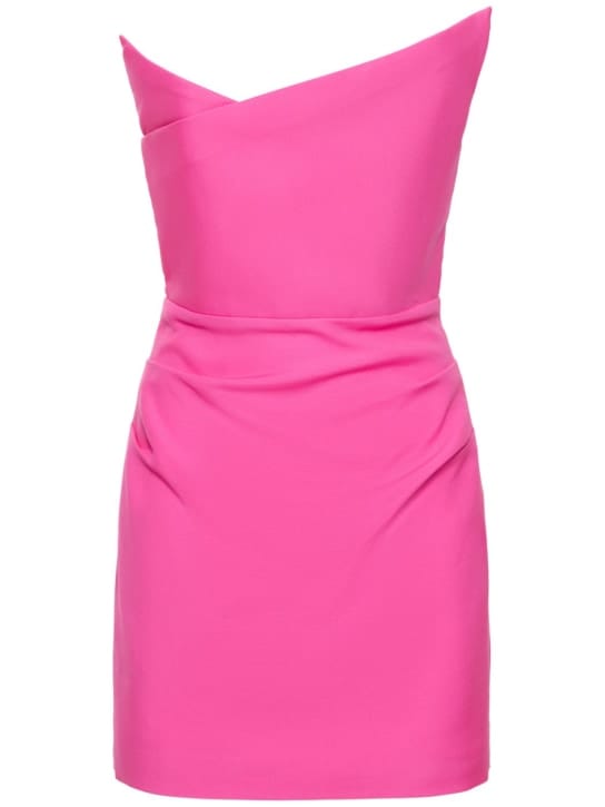 Roland Mouret: Wool and silk blend draped mini dress