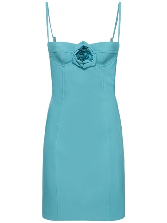 Blumarine: Bustier mini dress with floral appliqu 