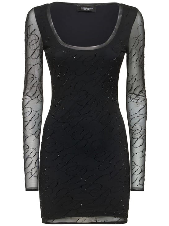 Blumarine: Tulle mini dress with crystals