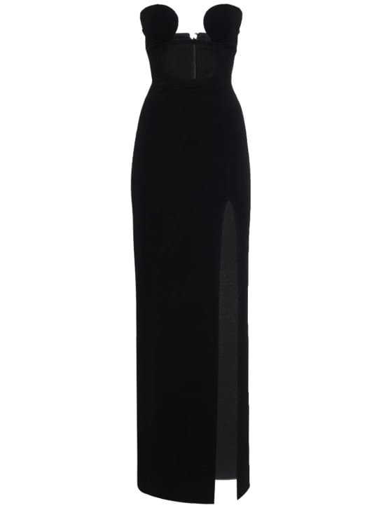 Nensi Dojaka: Abito lungo bustier con spacco