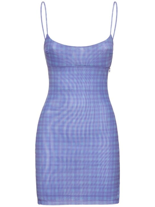 Miaou: Vestido corto de cuadros con tirantes