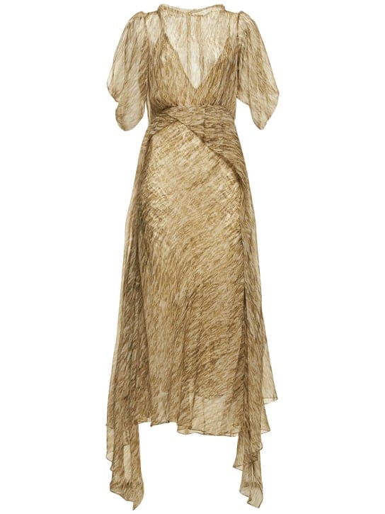 Petar Petrov: Silk midi dress with asymmetric hem