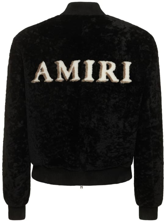 Amiri: 正面拉链剪羊毛飞行员夹克