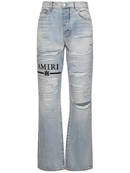 Amiri: Bar logo直筒牛仔裤