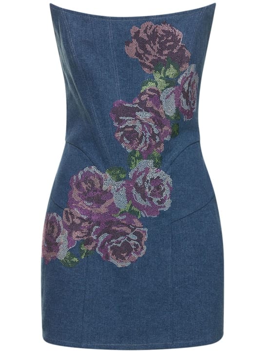 Giuseppe Di Morabito: Denim mini dress with crystals